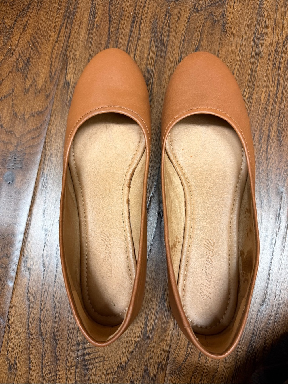 Madewell Women's Cognac Leather Ballet Flats